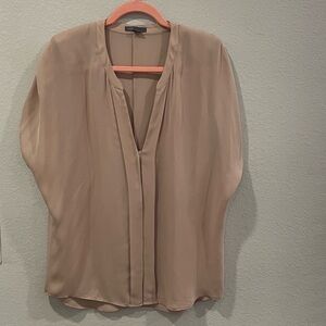 Vince 100% Silk Button Front Blouse Small EUC